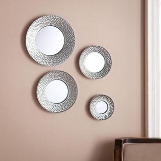 Silver Sphere 4-Piece Wall Mirror Set