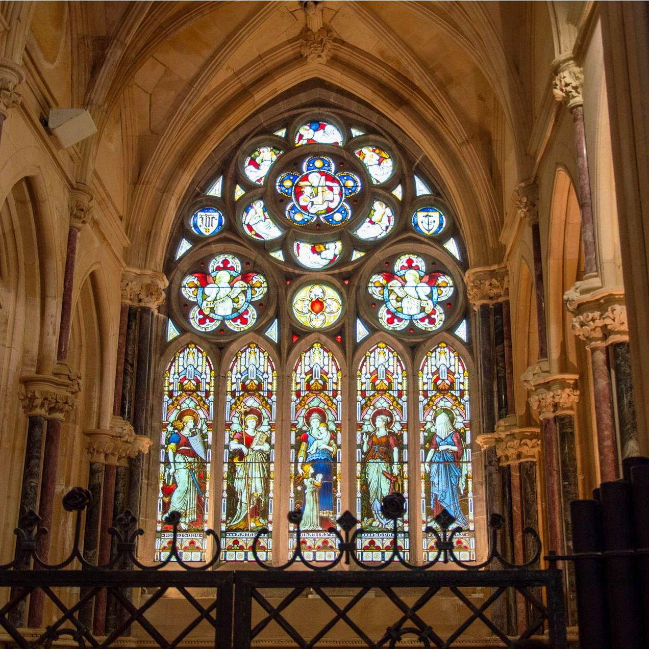 Stained glass at the Angel Chapel