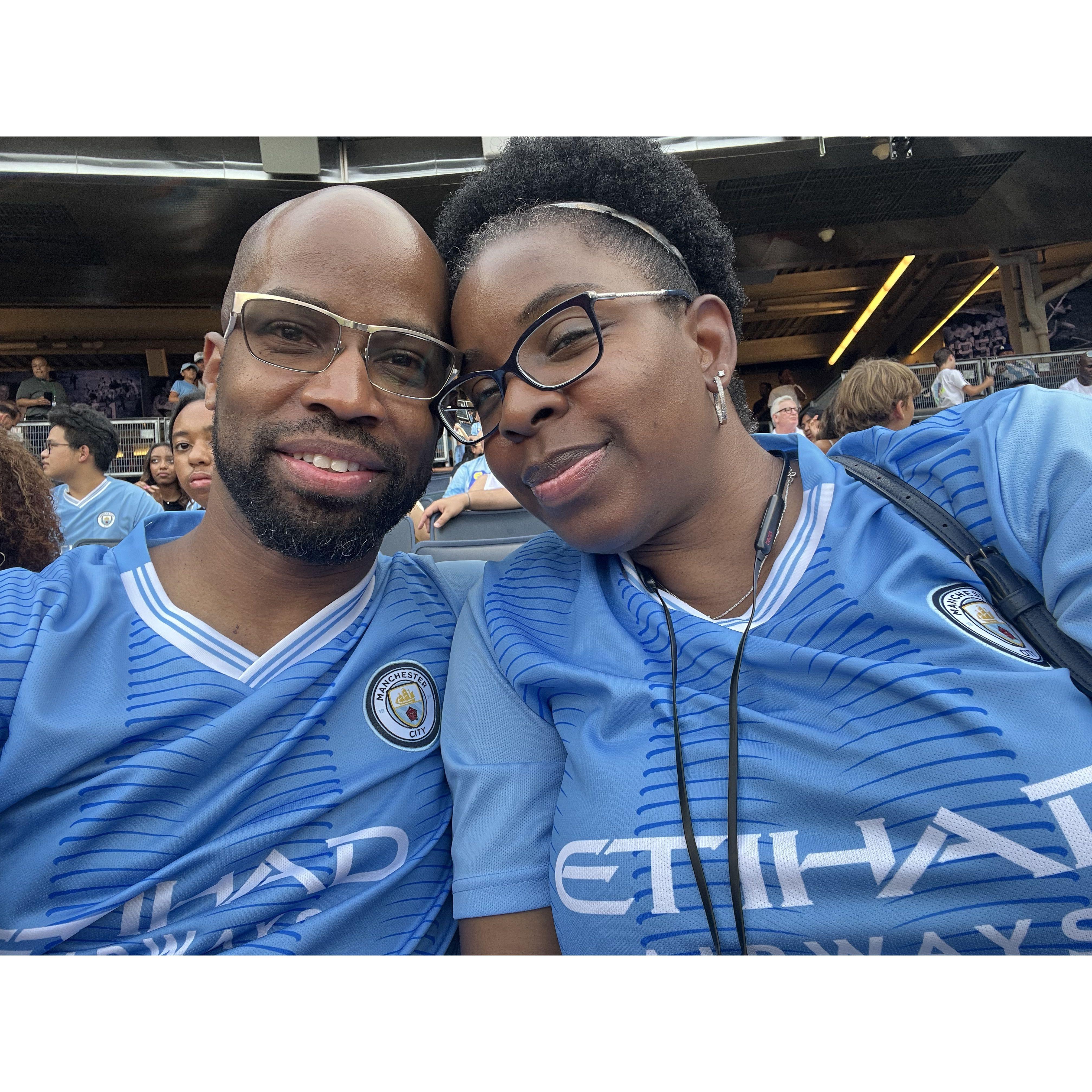 Repping Man City and each other 💙⚽ From the stands to our hearts—every moment with you is a win. 

#GameDayLove #TeamUs #MatchMadeInHeav