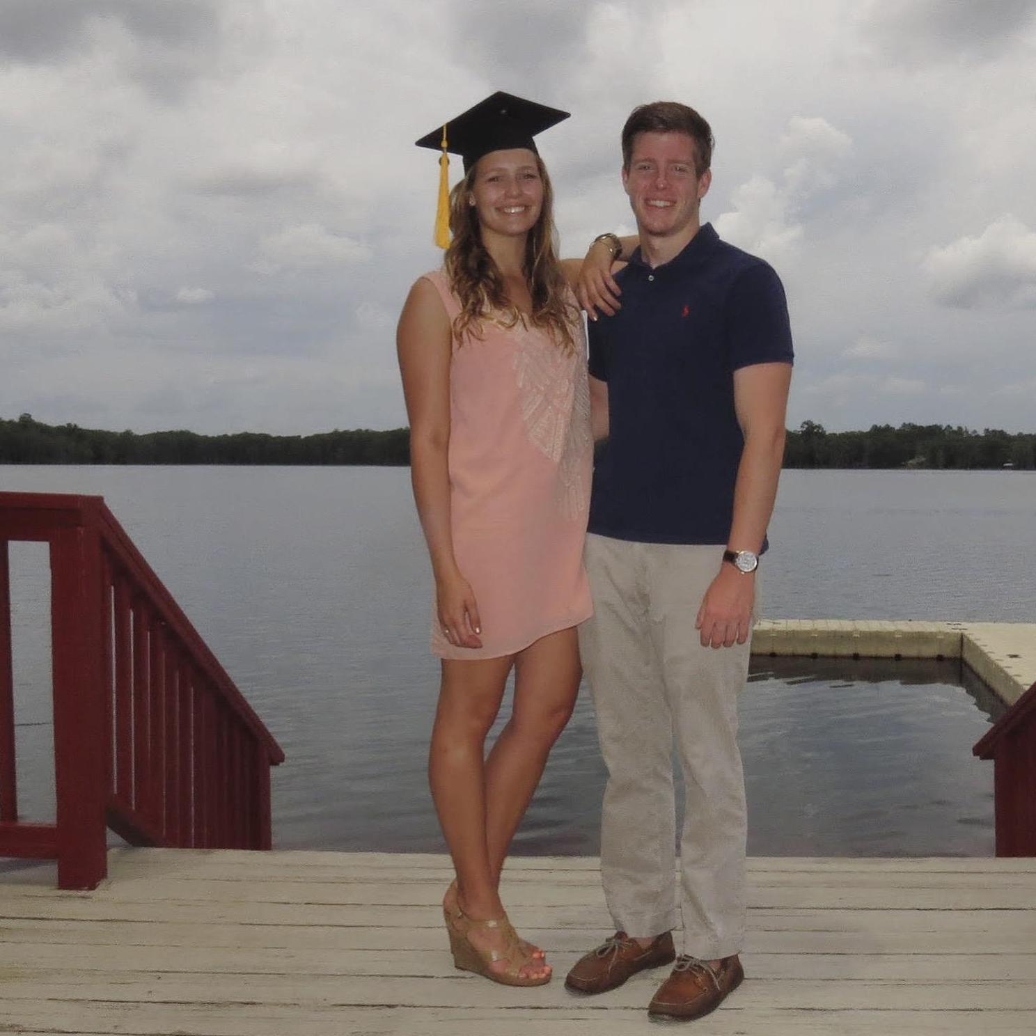 Grad photos at our favorite lake (aka place of employment)