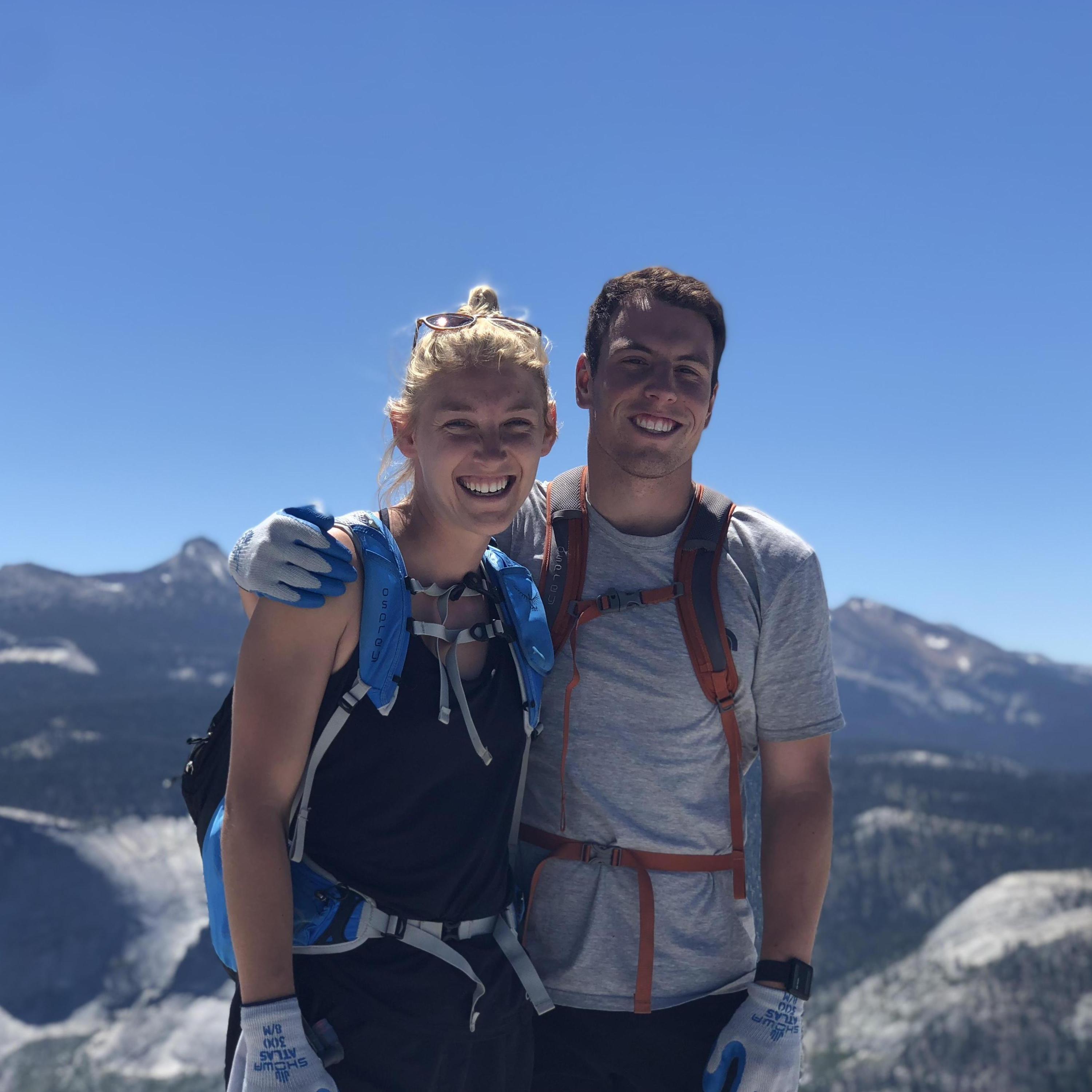 Hiked Half Dome, 2018 - Sam was definitely not scared at all. Really the chains were no big deal. At all.