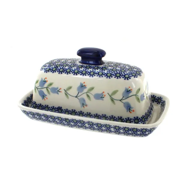 Blue Rose Polish Pottery Tulip Butter Dish