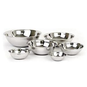 Stainless Steel Mixing Bowls by Finedine (Set of 6) Polished Mirror Finish Nesting Bowls, ¾ - 1.5 - 3 - 4 - 5 - 8 Quart - Cooking Supplies