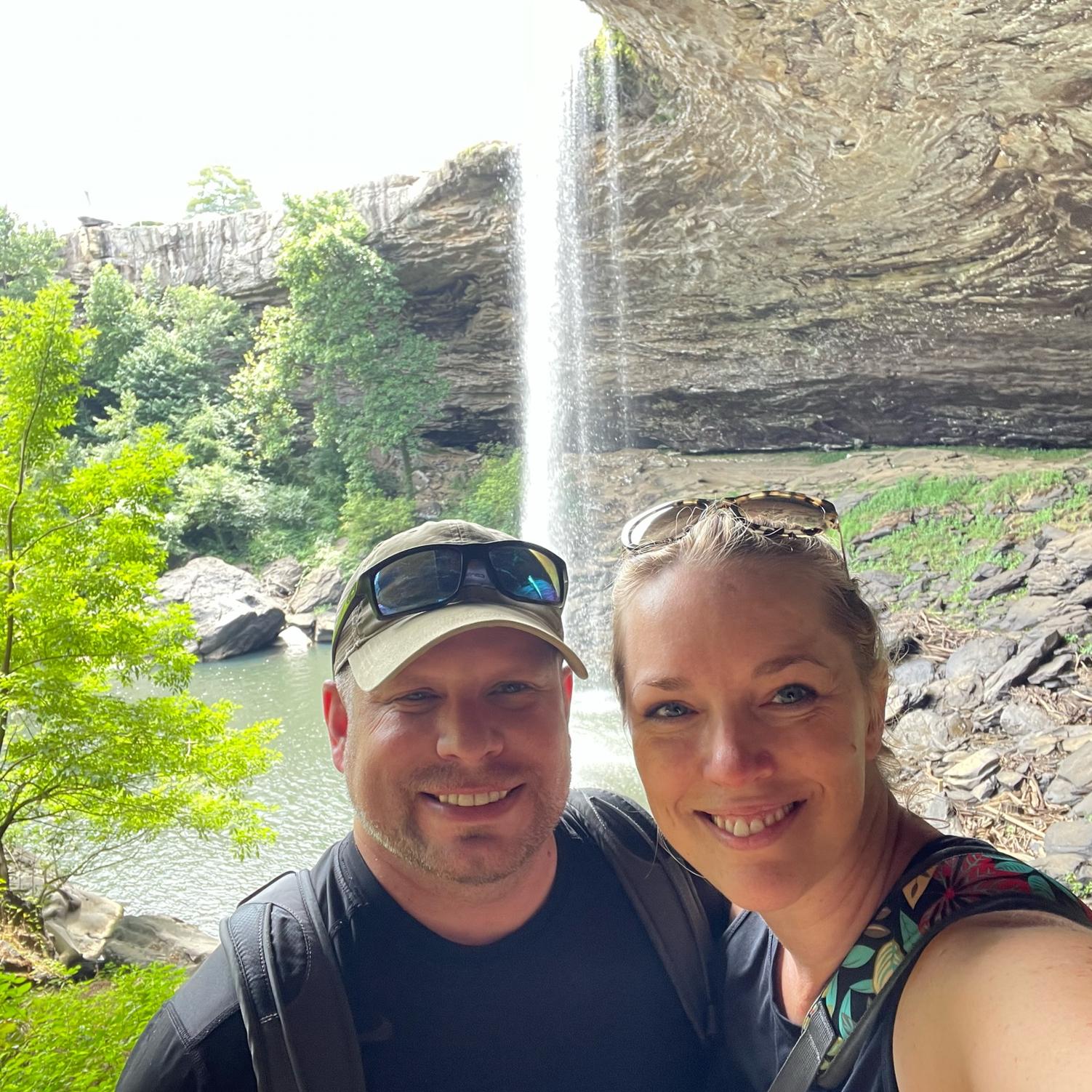 Our first selfie on our first hiking date to Nocalula Falls!