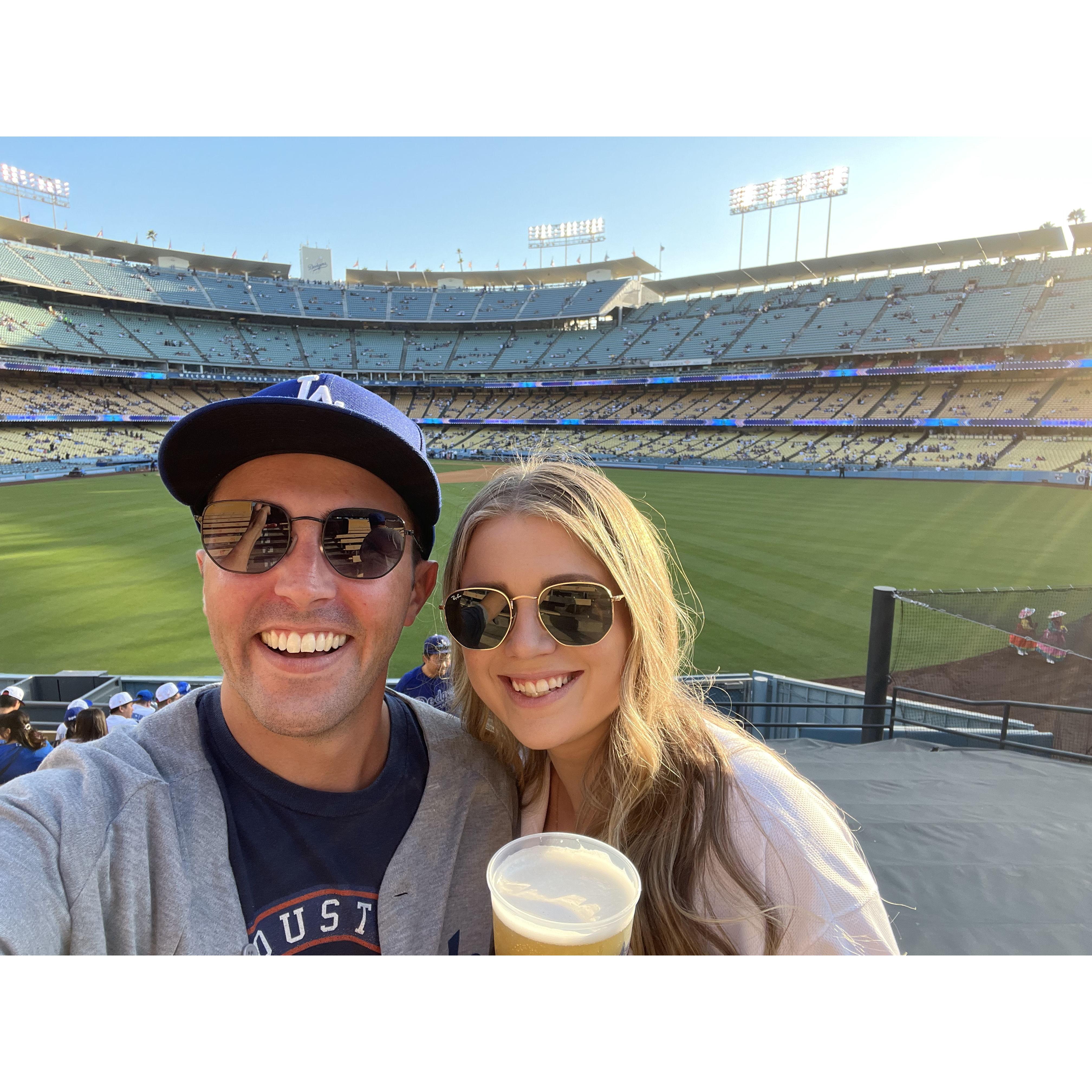 Soaking in enjoying watching the best baseball team in the world, THE Los Angeles Dodgers.
