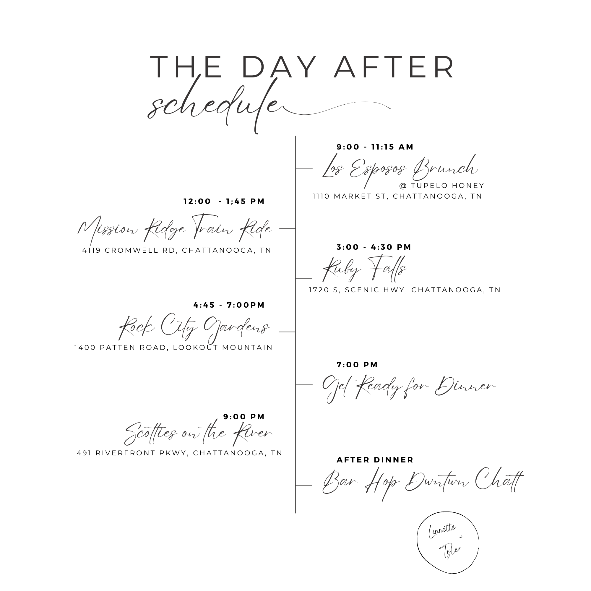 THE DAY AFTER Schedule