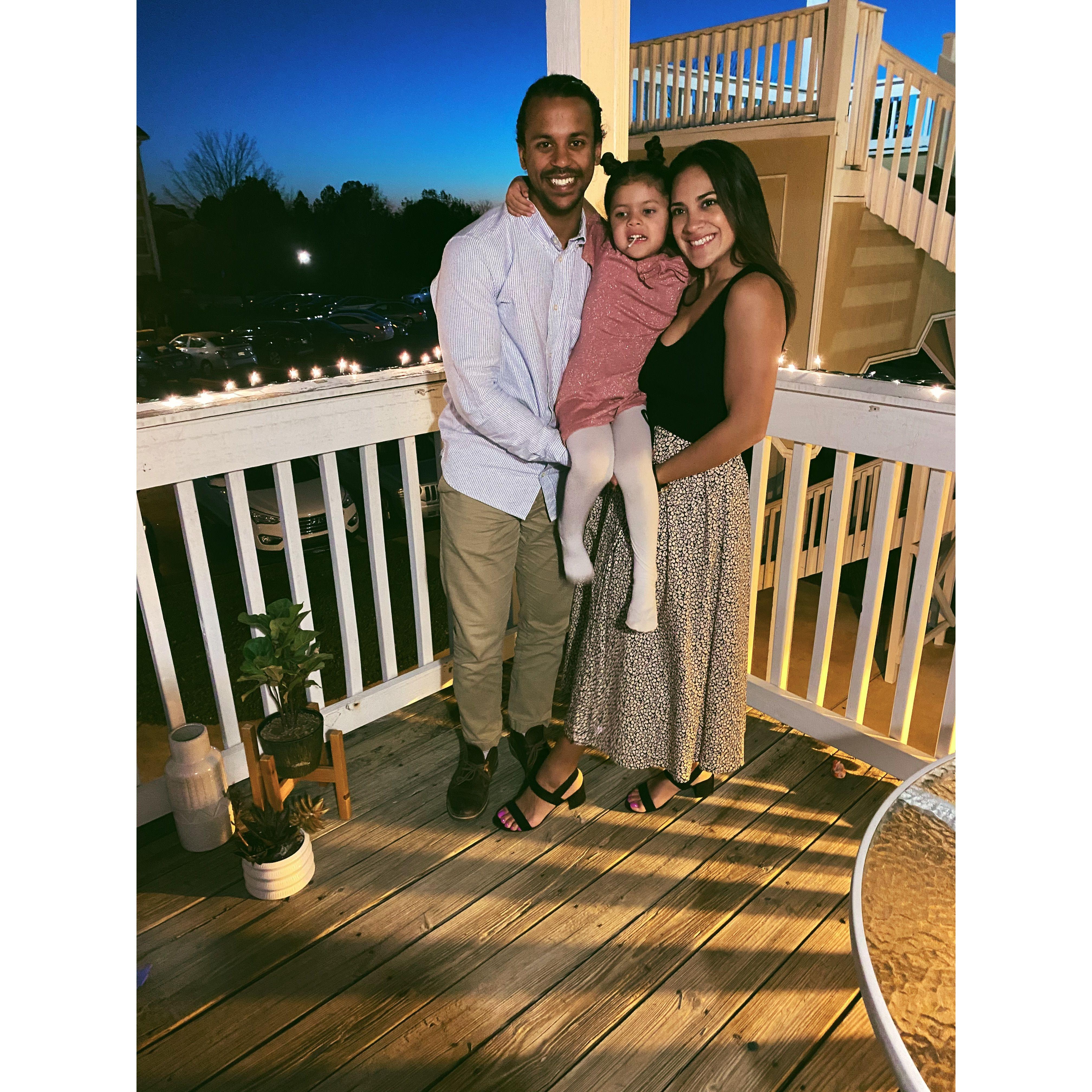 The first thanksgiving together at home! All of my family came out to Tennessee for the first time to join us.