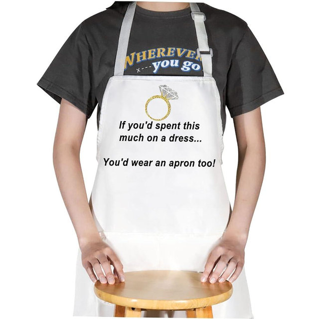 WZMPA Wedding Apron For Bride Bridal Shower Gift If You'd Spent This Much On A Dress Adjustable Apron For Wedding