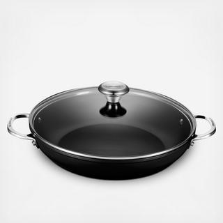 Toughened Nonstick PRO Shallow Casserole/Braiser with Glass Lid