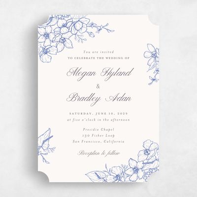 Blue Ticket Wedding Invitation - Painaa Classic