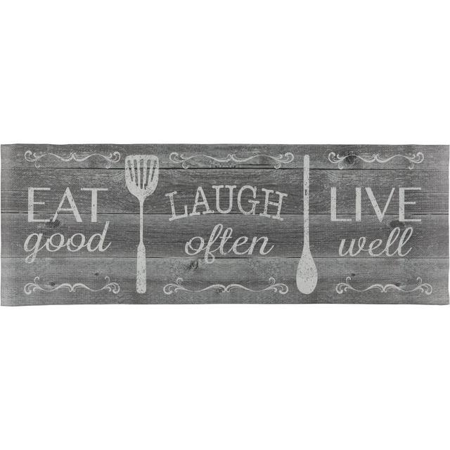 Eat Laugh Live 19.6 in. x 55 in. Anti-Fatigue Kitchen Runner Mat