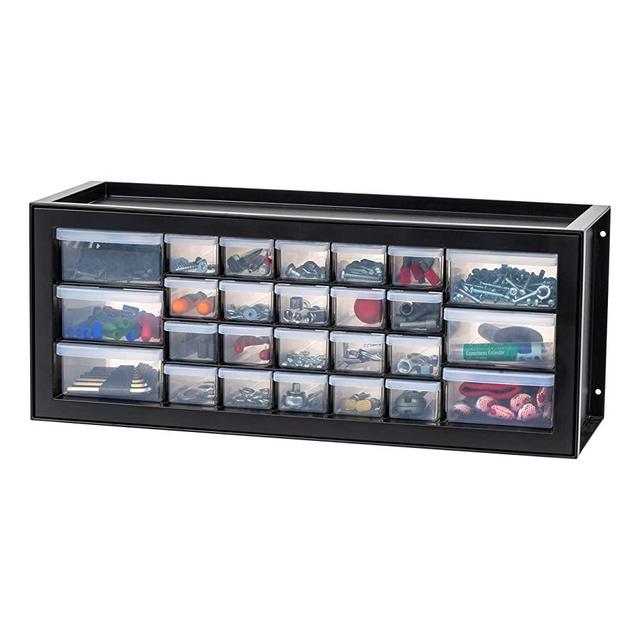 IRIS USA DPC-26 Drawer Parts Cabinet, 26, Black