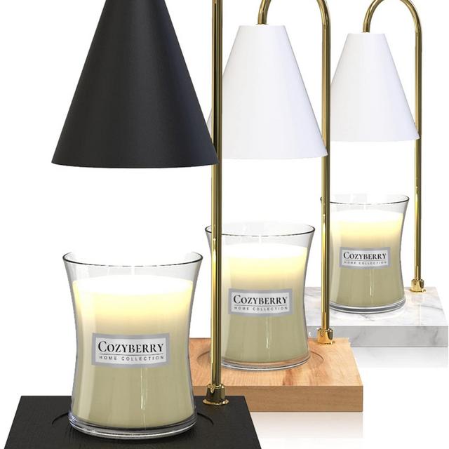 CozyBerry Candle Warmer Lamp, Auto Shut Off Timer, Compatible with Yankee Candle Large Jar, Hardwood Black, Candle Lamp, Candle Melter for Scented Candle, Small Large Size Jar Candles