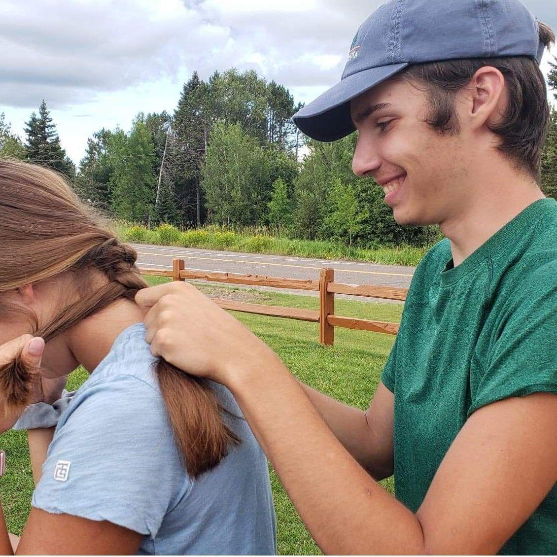 Matt learned how to braid.