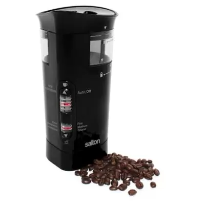 Salton Smart Stainless Steel Coffee Bean Grinder in Black