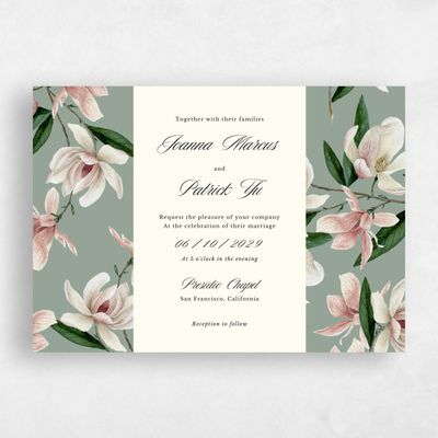 Sage, Green Wedding Invitation - Gratia Landscape