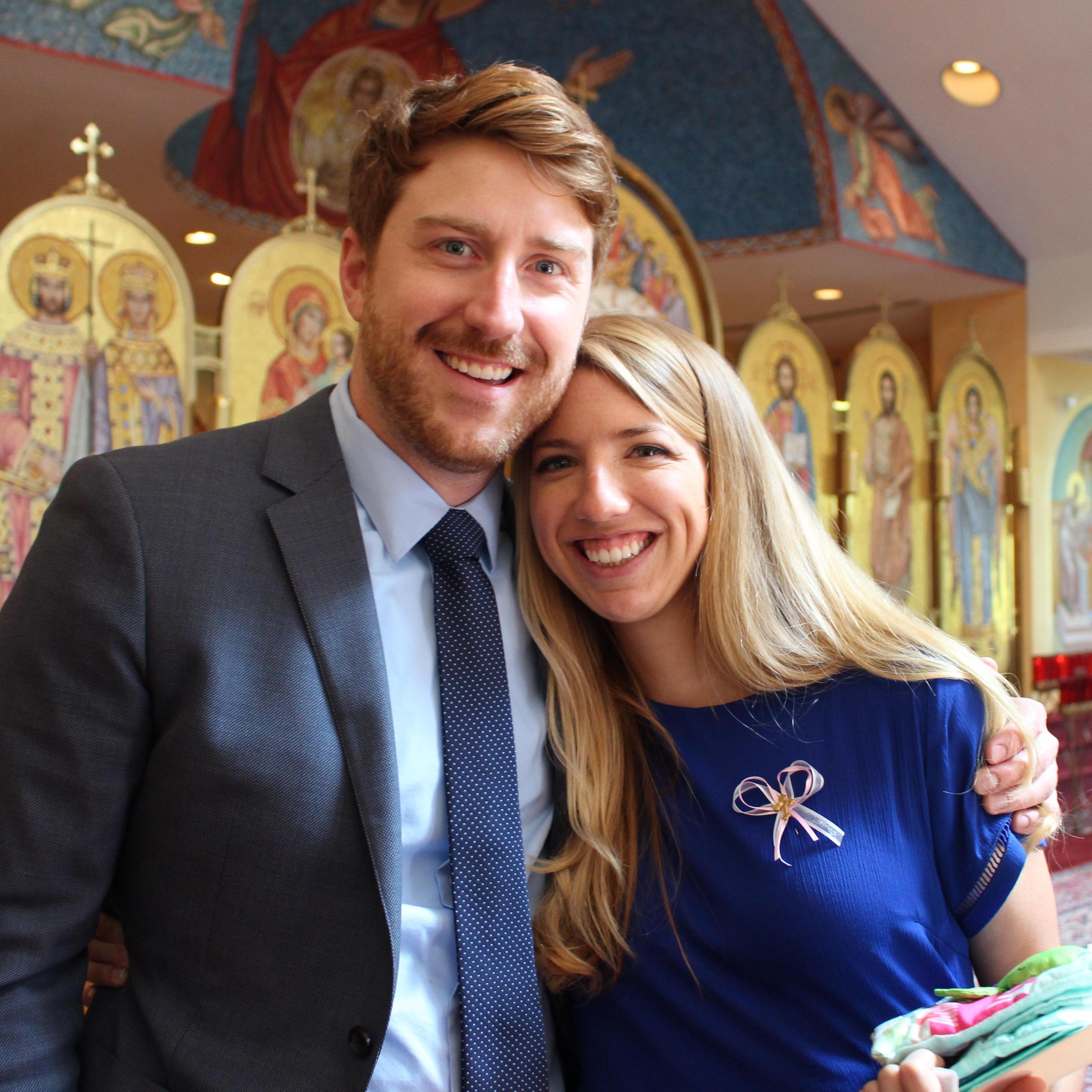 At the christening of Abbey Rose, Ryan's goddaughter