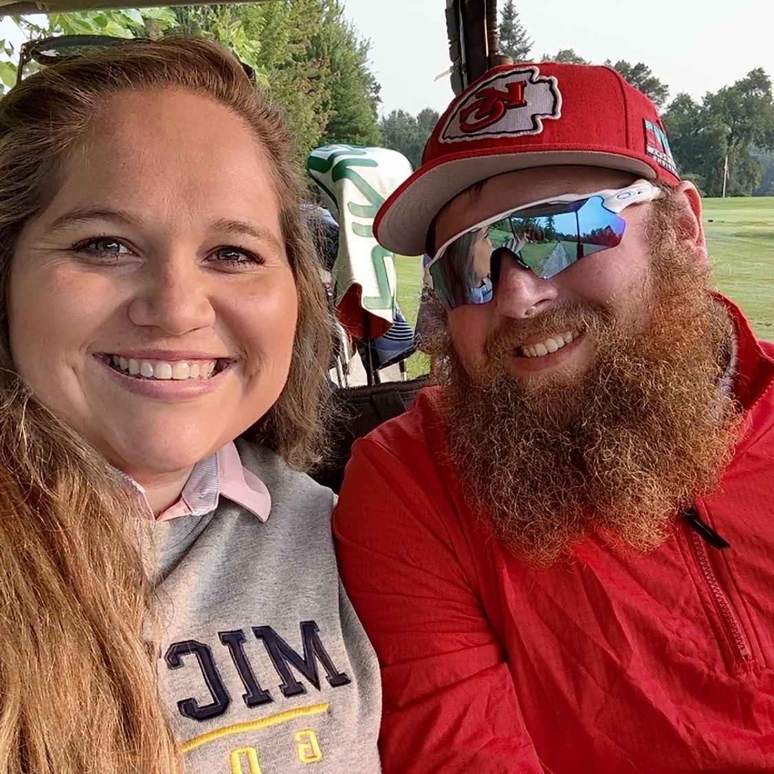 First time golfing together. (aka Breanna being the driver 😜)