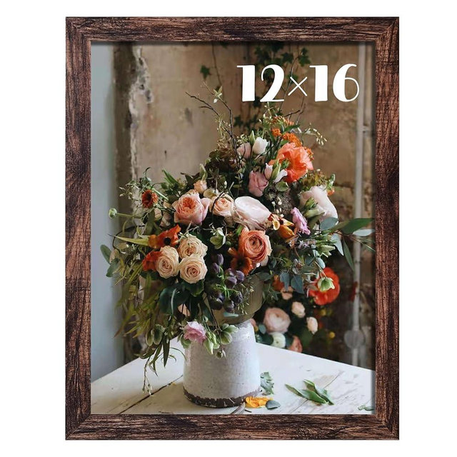 SESEAT 12x16 Frame Wall Hanging Picture Frames, Brown, 1 Pack