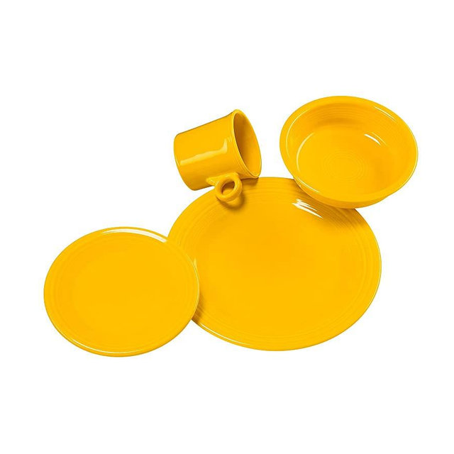 Homer Laughlin 4 Piece Place Dinnerware Set, Daffodil