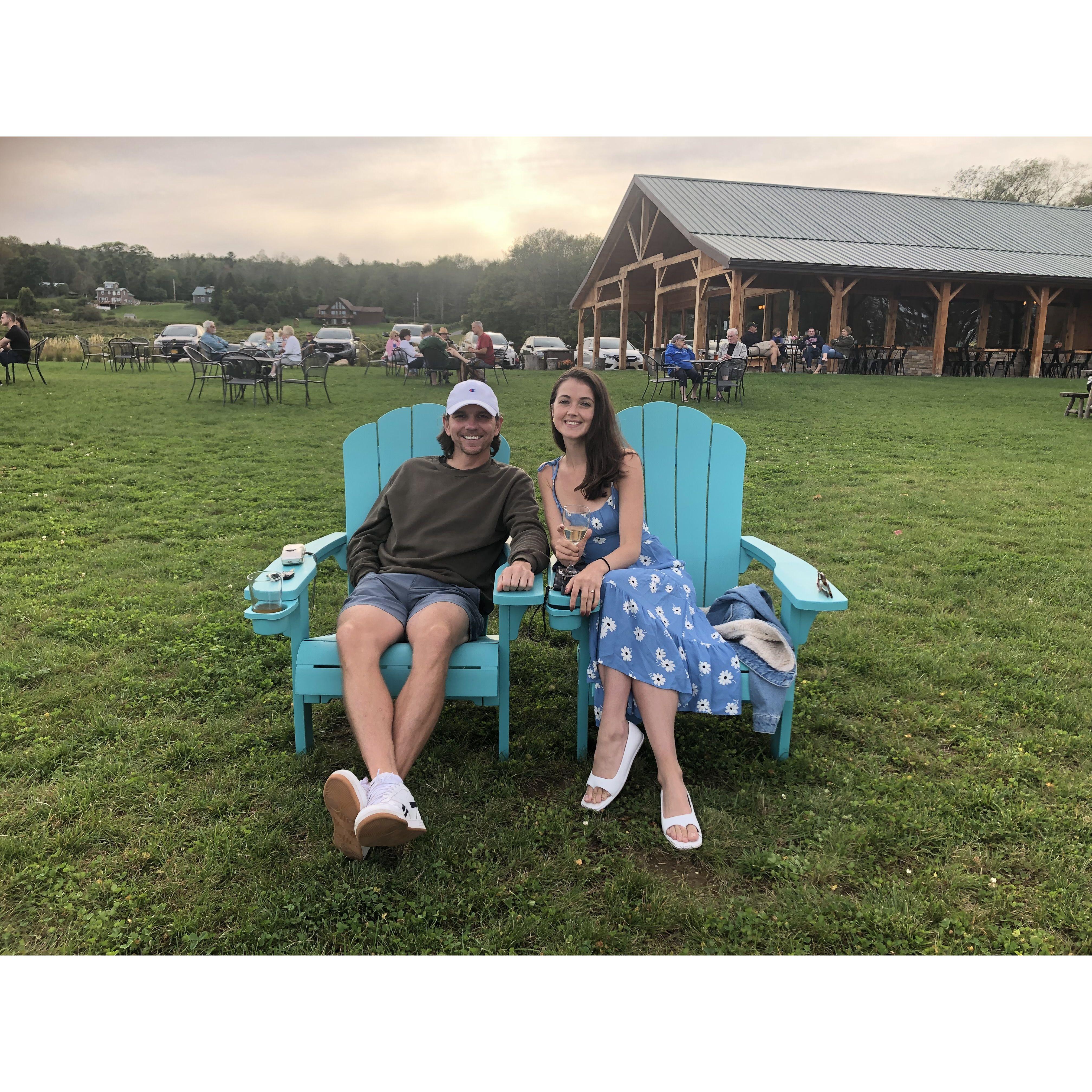The day we got engaged! Stefan proposed at sunrise overlooking Lake Champlain.