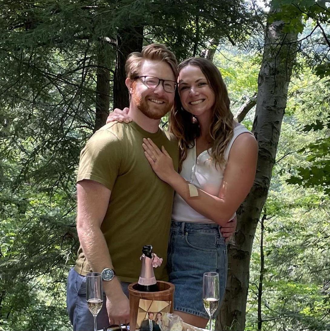 The spot where we got engaged. Our friends - and Sean's accomplices - Katie and Kevin Blodorn jumped out from behind some trees to celebrate with us.