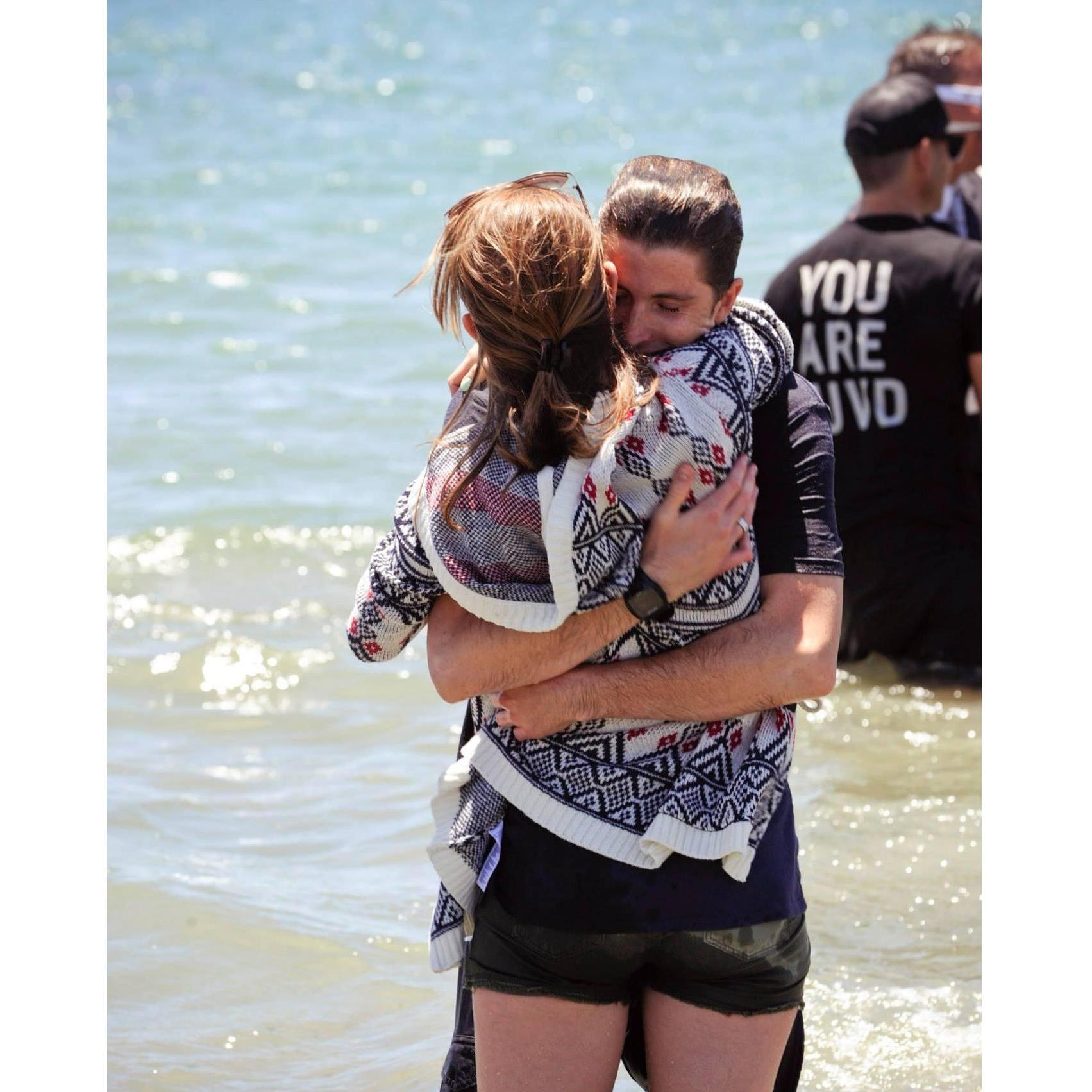 Moment after Dillan proclaimed his life for Christ '2014