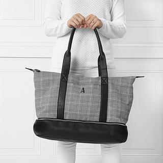 Personalized Glen Plaid Luggage Tote