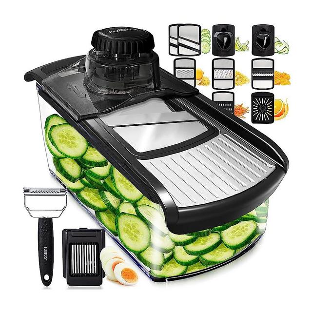Fullstar 11-in-1 Stainless Steel Mandoline Slicer, Vegetable Slicer & Cheese Grater | Kitchen Gadgets with Peeler, Spiralizer, Juicer, Egg Slicer & Julienne Cutter (+Safety Glove & Cleaning Brush)