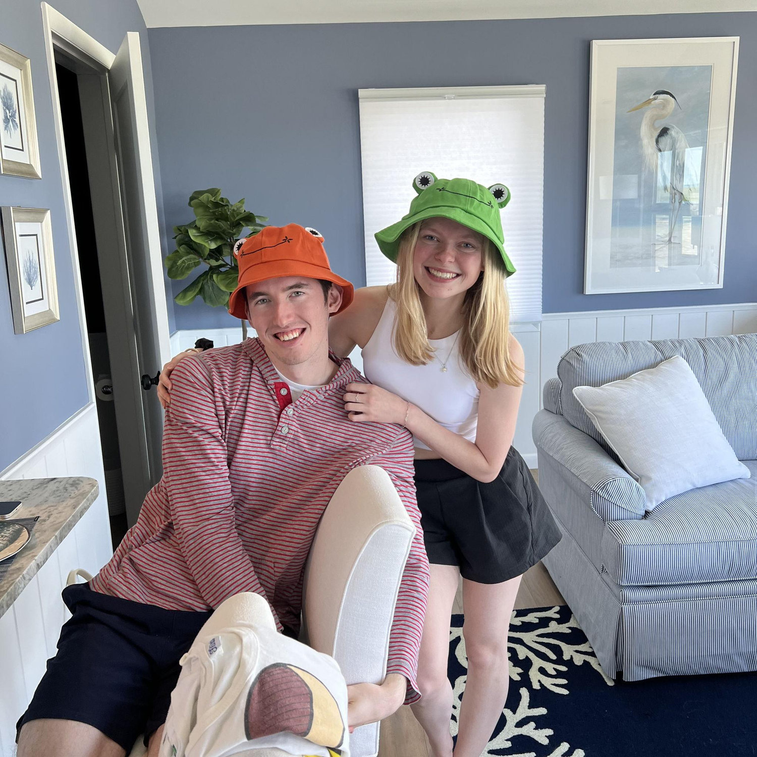 Froggy hats at the Ibach family beach house in Avalon, New Jersey (June, 2024).