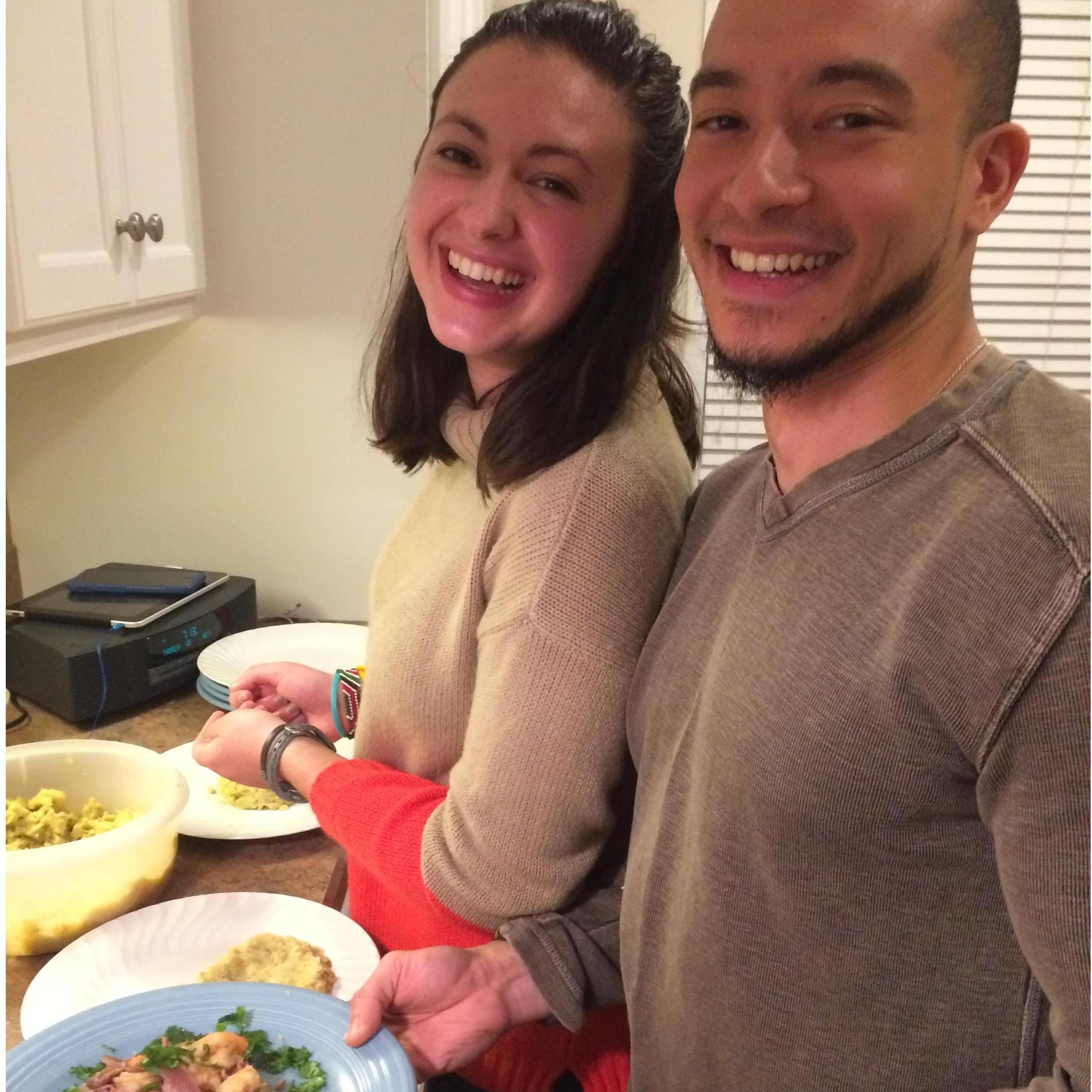 December 16, 2017: First time Sergio met the Caraccio family... and made mofongo!
