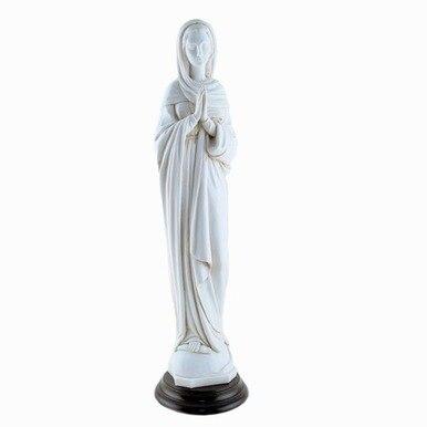 The Catholic Company Praying Madonna Antique White Statue, with base
