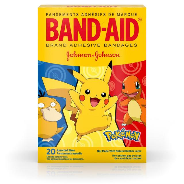 Pokemon Band-Aid Brand Adhesive Bandages Pokémon - Assorted Sizes - 20ct