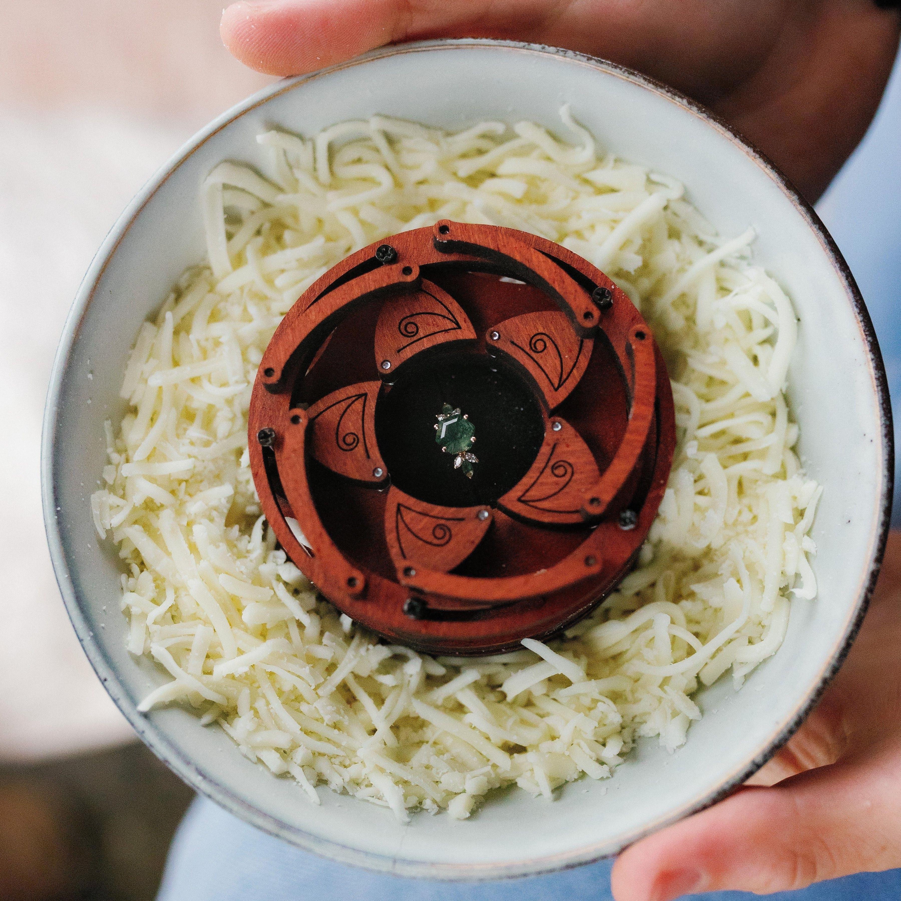 I joked in high school and college that, if I ever met a man with a bowl of shredded cheese, that I would marry him! Haha Looks like he made that happen!
