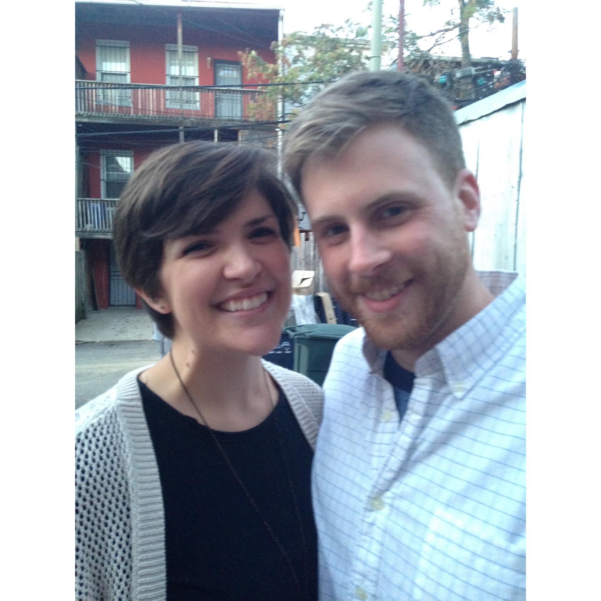 One of the first pictures of us together from the fall of 2014. This was in Sio's backyard in Bloomingdale at an infamous party.