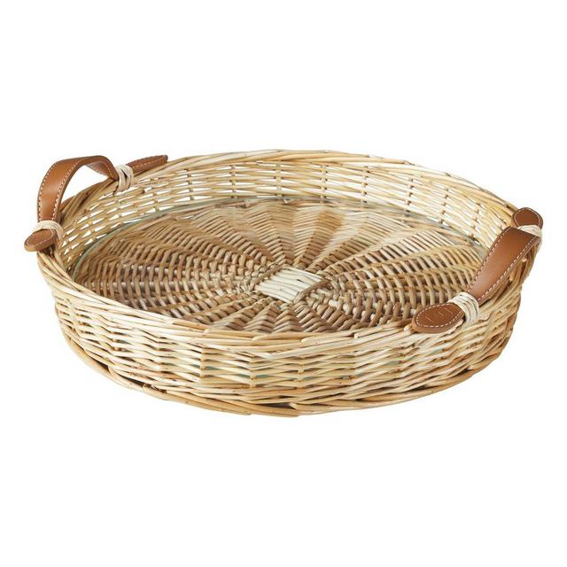 Island Tray Round Small Light Brown