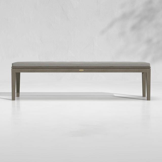 Regatta Grey Wash Dining Bench with Cement Revolution Fabric Cushion