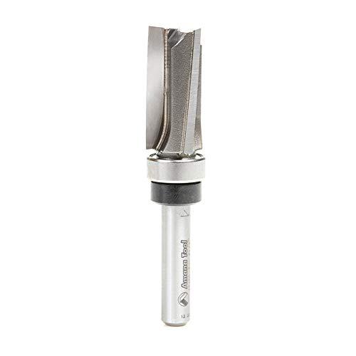 Amana Tool 45460-3US Carbide Tipped Flush Trim Plunge Template Up Shear Angle 1/2 D x 1 Inch CH x 1/4 SHK w/Upper Ball Bearing Router Bit