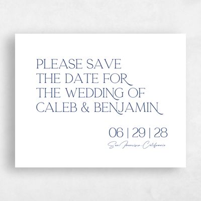 White Wedding Save the Date - Hasbrouk Landscape