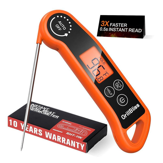 Instant Read Meat Thermometer, Meat Thermometer Digital with 0.5s Fast Reading, IPX5 Waterproof Cooking Thermometer with ±0.5℉ Accuracy, Food Thermometer for Candy, Grill, Milk, Bake, Oven and Brewing