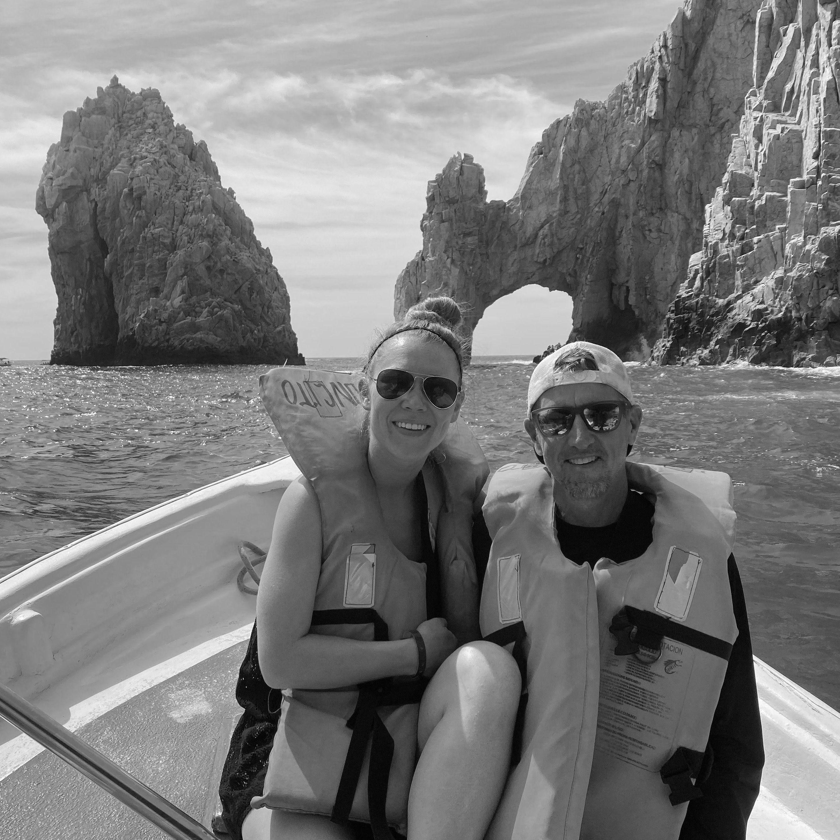 Taking a boat ride out to see the Arch of Cabo San Lucas.