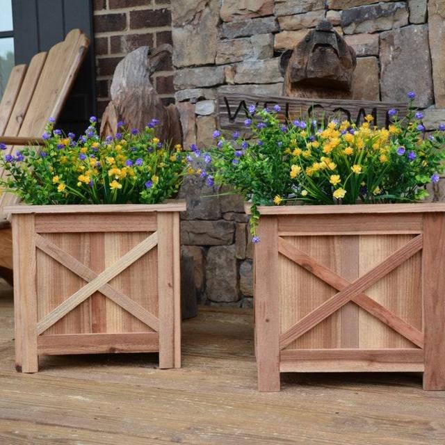 Solid Cedar Planter Box - High Quality Build and Materials - Enclosed Bottom