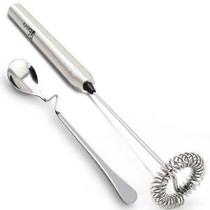 1Easylife H422 Stainless Steel Handheld Electric Milk Frother with Bonus Mix Spoon