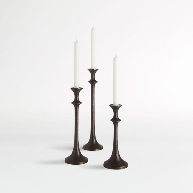 Emmett Bronze Taper Candle Holders, Set of 3