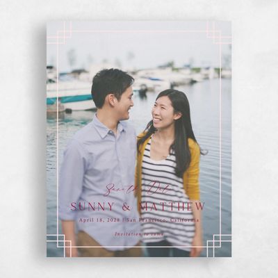 Soft Pink Wedding Save the Date - Meili Photo