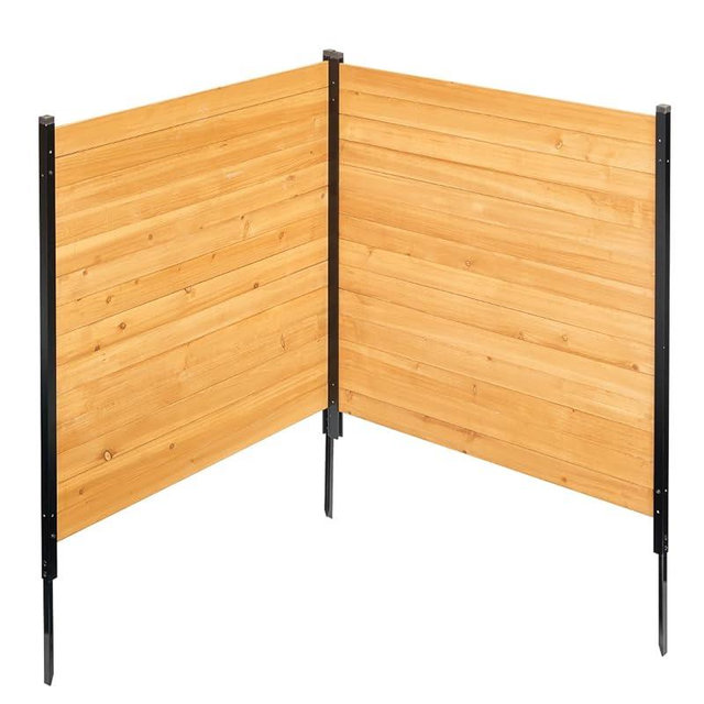 VEVOR Wood Privacy Screen, 38" W x 42" L 2 Panels No Dig, Ideal for Outdoor Privacy Screen, Pool Equipment Enclosure, Trash Can Enclosures, Air Conditioner Fence