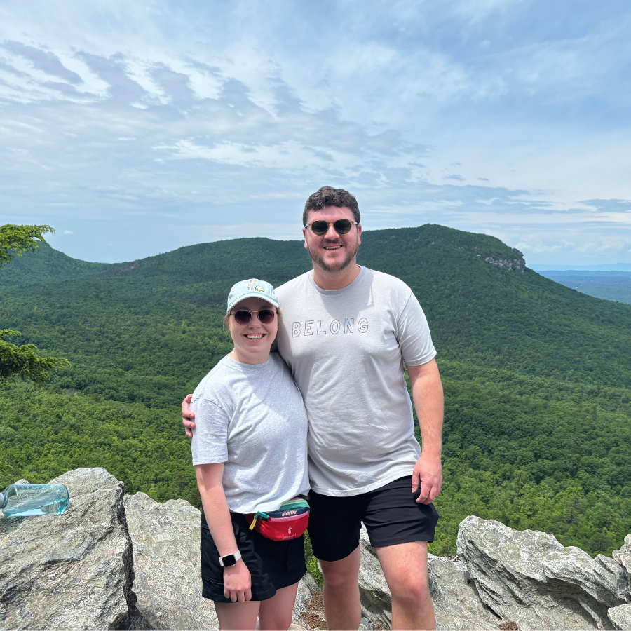 Hiking at Hanging Rock State Park.