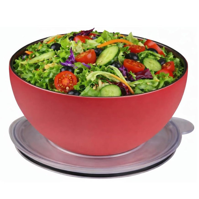 served Large Insulated Serving Bowl with Lid (100oz/3QT) - Double-Walled Stainless Steel Bowl for Hot & Cold Food - Vacuum Insulated, Spill-Resistant Thermal Bowl for Parties, Casseroles, Tailgates