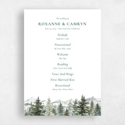 Multi-Colored Wedding Program - Kelton