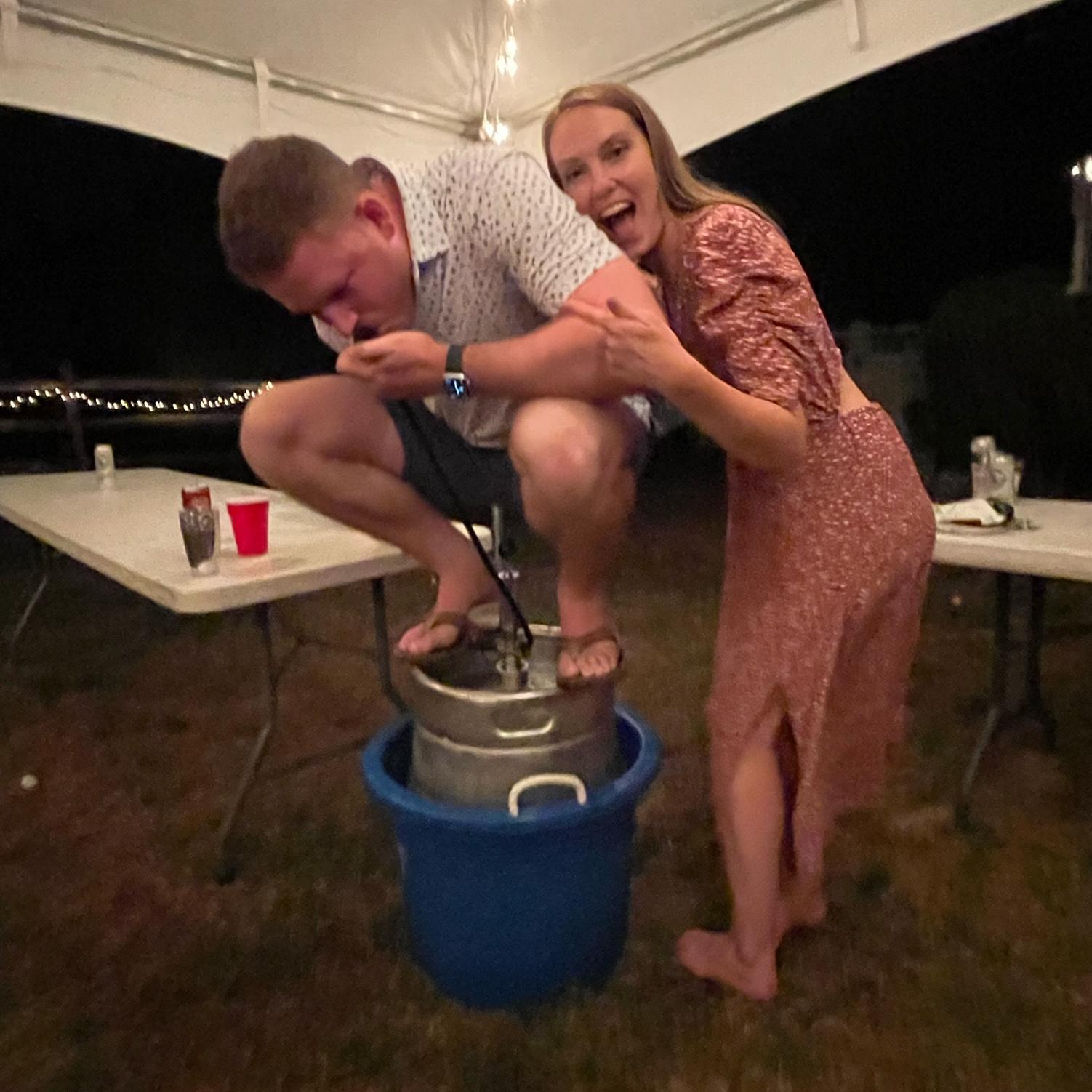 Kev’s keg stand (he’s still got it 😉)